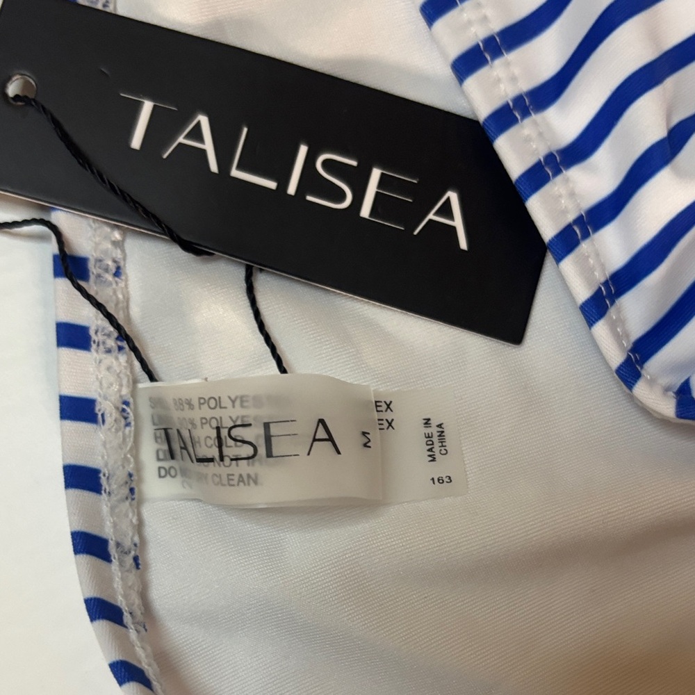 TALISEA Blue and White Striped One Shoulder Swimsuit - Picture 4 of 5